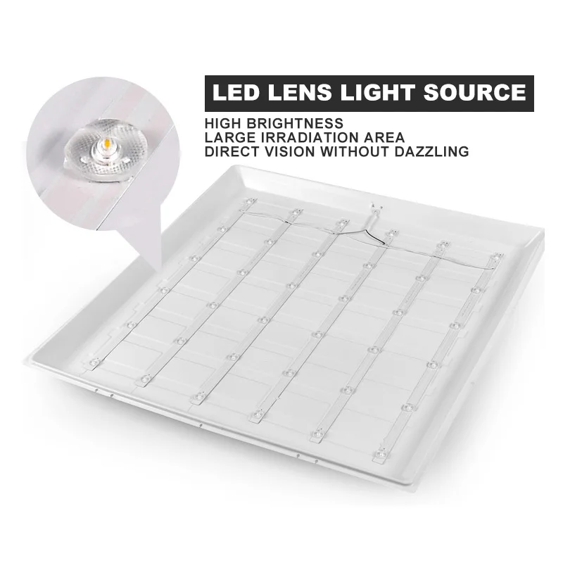 Indoor High Brightness Slim Square Flat Office Recessed Ceiling Lamp LED Commercial Panel Lights