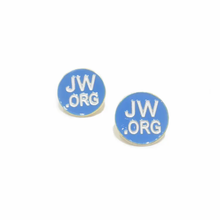 Round Shape JW.ORG Metal Lapel Pins Gold Plated Hard Enamel Badge Pins