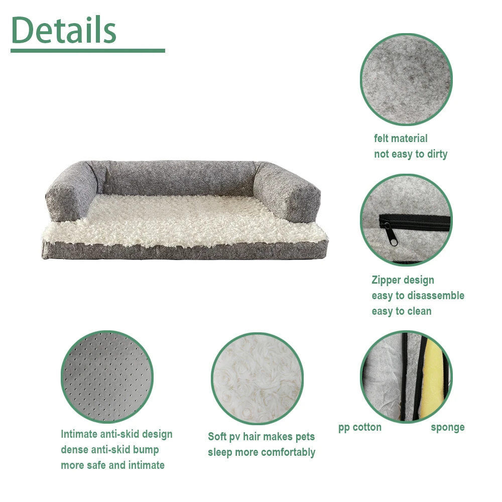 
Orthopedic Lounge Sofa Pet Dog Bed Factory Removable Cover Non-woven 2.5-5