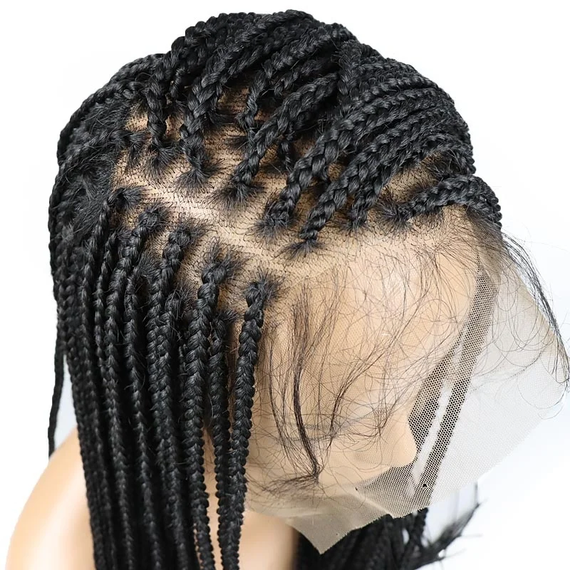 Glueless Super Realistic Lightweight Wigs Lace Front Pre Plucked Handmade Synthetic Twist Cornrow Braided Wigs For Black Women