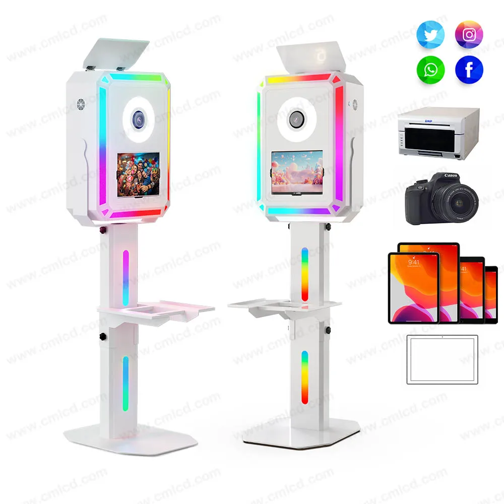 Chimee made high quality easy to use ipad/surface pro camera selfie photo booth with built in Godox flash with case
