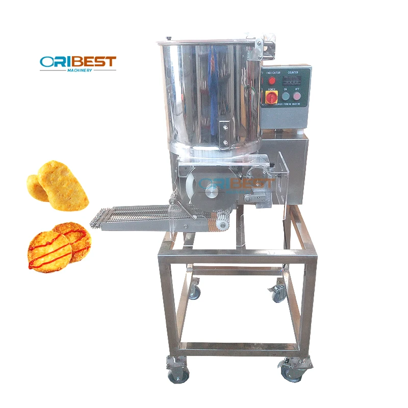 Automatic Sus 304 Burger Patty Chicken Nuggets Jamaican Patty Meat Pie Making Forming Press Burger Machine For Cafeterias