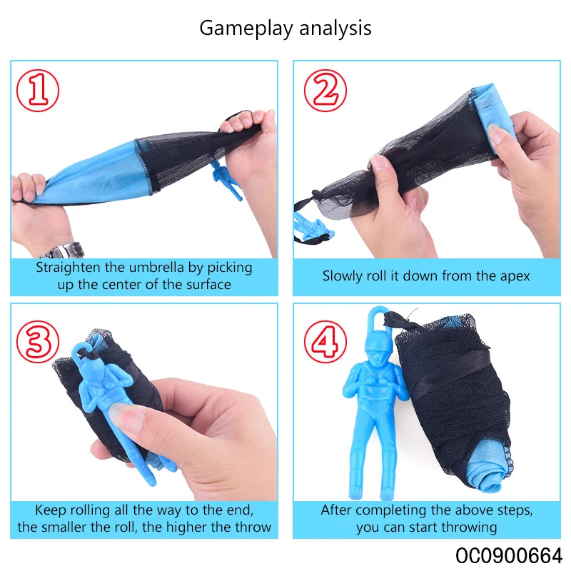 Оптовая продажа мини-фигурки с парашютом игрушечные летающие игрушки для детей