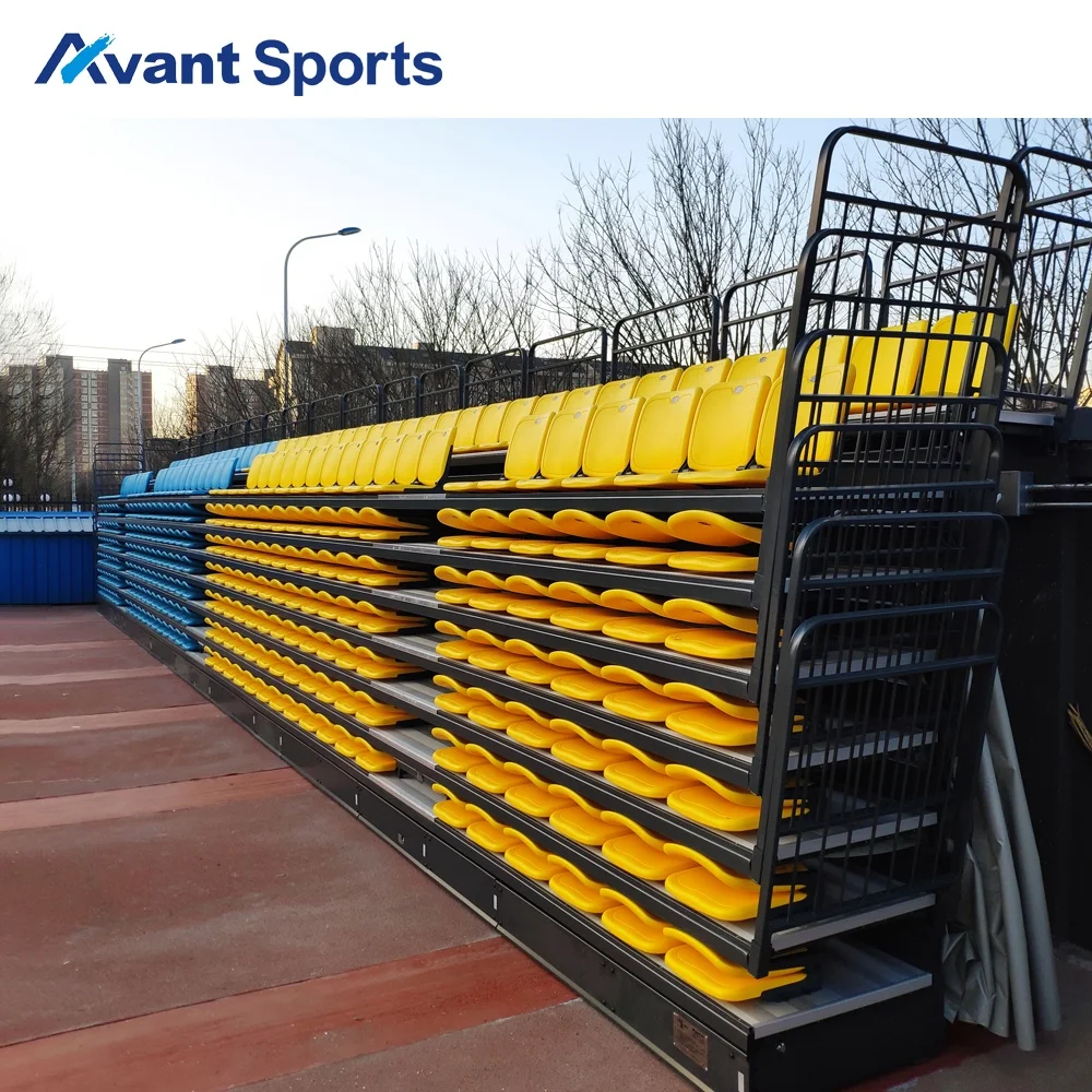 Avant Sports Outdoor Stadium Retractable Bleachers Seats Telescopic Seating System With Backrest University Event Grandstand