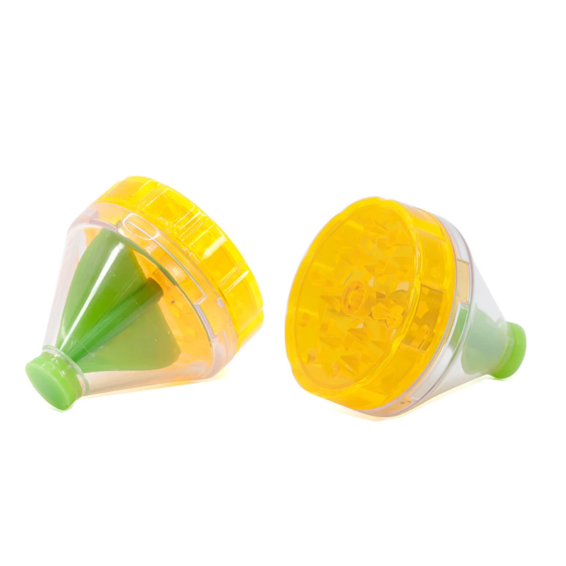 Hot sale custom logo smoke crusher child proof lid funnel design gold  grinders plastic herb grinder for smoking