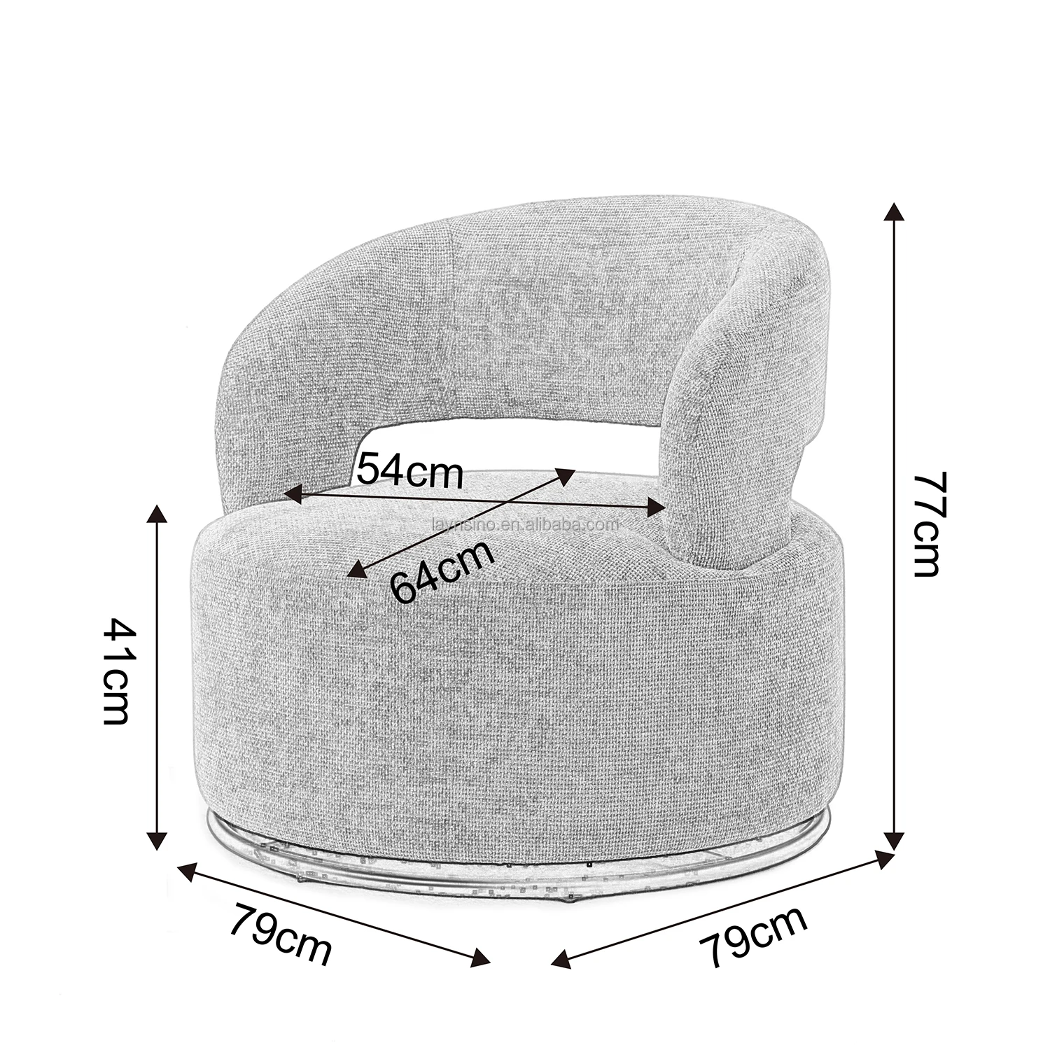 High Quality Comfortable Fabric Rotating Sofa Chair Modern Living Room Luxury Leisure Swivel Chairs