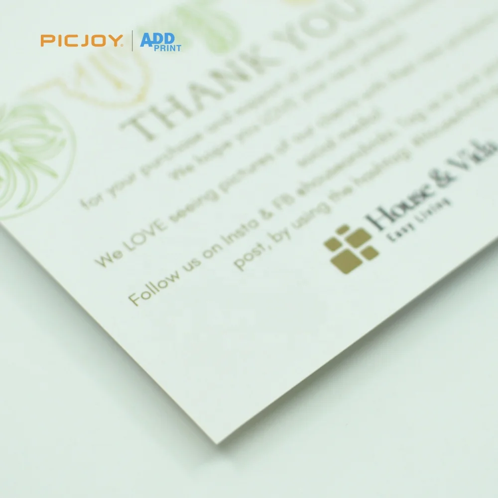 A6 size thank you card double sided printing