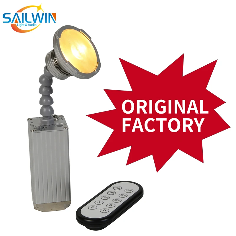 Sailwin Stage Light 10W ZOOM Battery Chargeable Powered LED Pinspot Light With Magnetic DJ Stage Lighting With Flight Case