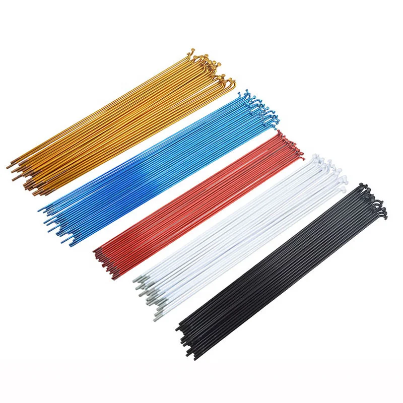 The Vacuum Plating Color Rainbow Pillar Mountain Bike Titanium Alloy Bicycle Spokes Bending Head Titanium Spoke Frame