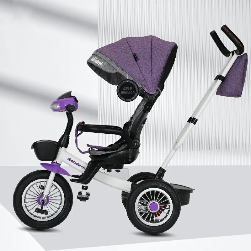 New Multi-functional Four-in-one Baby Tricycle Can Be Rotated and Can Lie Down for 1-6-year-old Folding Stroller