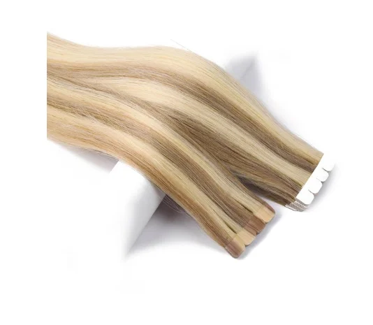 
 Светлая лента для наращивания человеческие волосы натуральная машинка Омбре лента супер двойные натянутые натуральные человеческие волосы лента для наращивания 5 г  