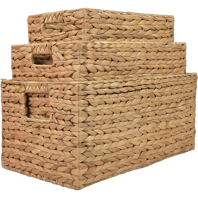 Best Price Folding Handwoven Vietnamese Handle Outdoor Square Washing Natural Bread Curver flower hanging  Rattan Basket