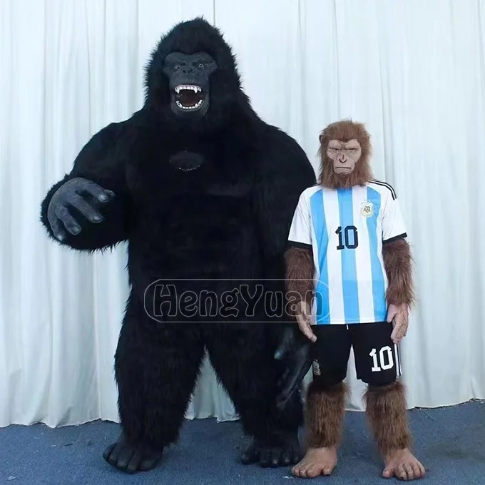 Hengyuan 2.6m Inflatable King-Kong Costume for Adult Halloween Plush Furry Gorilla Mascot