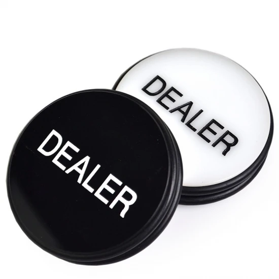 Simple color matching  White Acrylic Poker Game Dealer Button Acrylic Dealer Button for Casino Poker