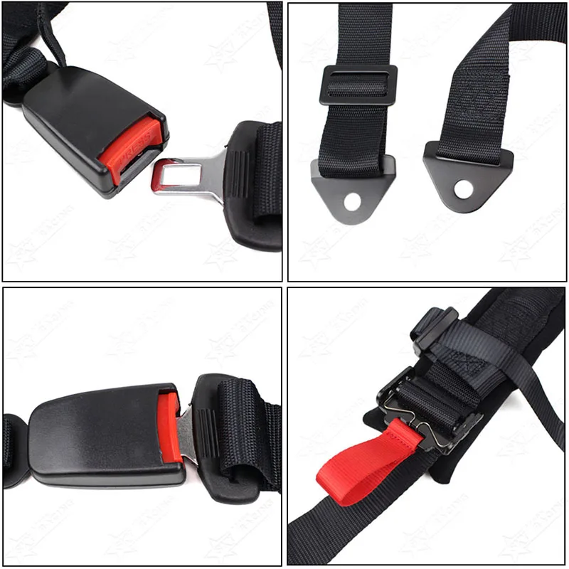 High Quality 2 Inch Black Racing Drift Snap-In Competition Harness Safety Seatbelt 4 Point 2inch Seat Belt with Bolts