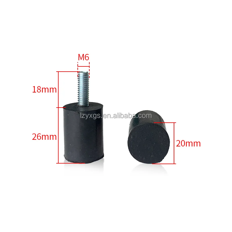 M6 * 20*26 мм Резиновые Нескользящие подушечки для ног промышленные резиновые ударные прокладки