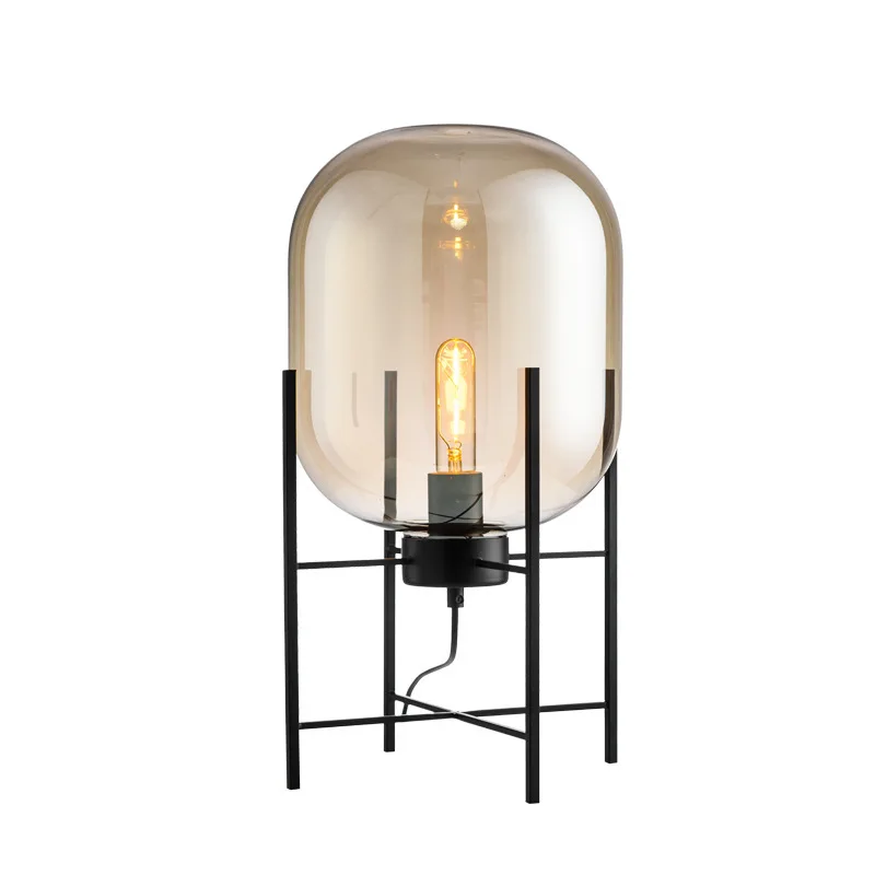 Creative elegant Living room Bedroom Hotel Tetrapod Metal antique glass floor lamp for Decoration