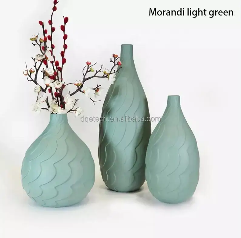 Polyresin large hotel decor Wave flower vases set Modern decorative resin home decoration Luxury wedding modern nordic vase