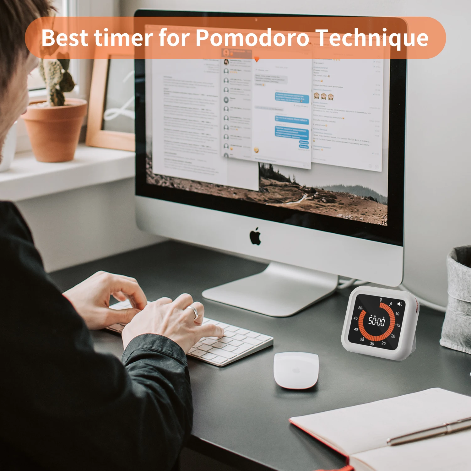 Digital Countdown Timer Silent 3 Reminders Adjustable Brightness Cooking Stand Magnetic Back Visual Timer