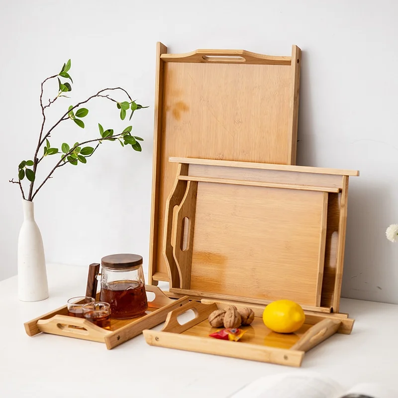 High quality Square bamboo and wood kitchen draining tray