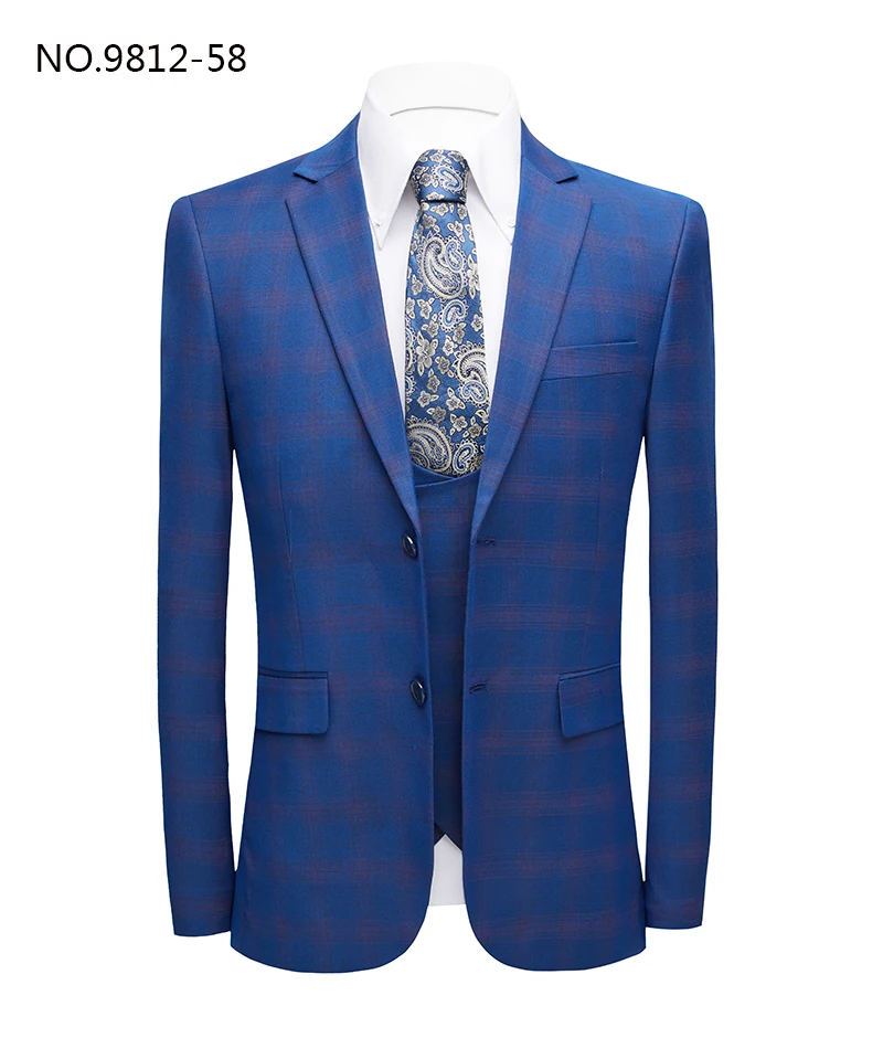 Duobel breast 3 buttoned waistcoat suits set