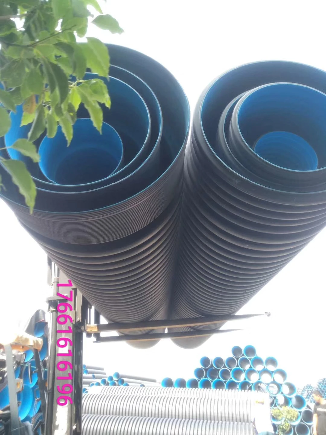 Hdpe double wall corrugated pipe SN8 800MM 1000mm 1200mm Drainage pipe dwc hdpe plastic tubes/culvert pipe/100 corrugated pipe