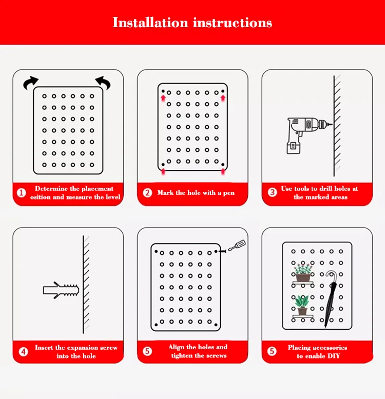 wall mounted pegboard tool display adjustable steel wall organizer accessories hanging pegboard