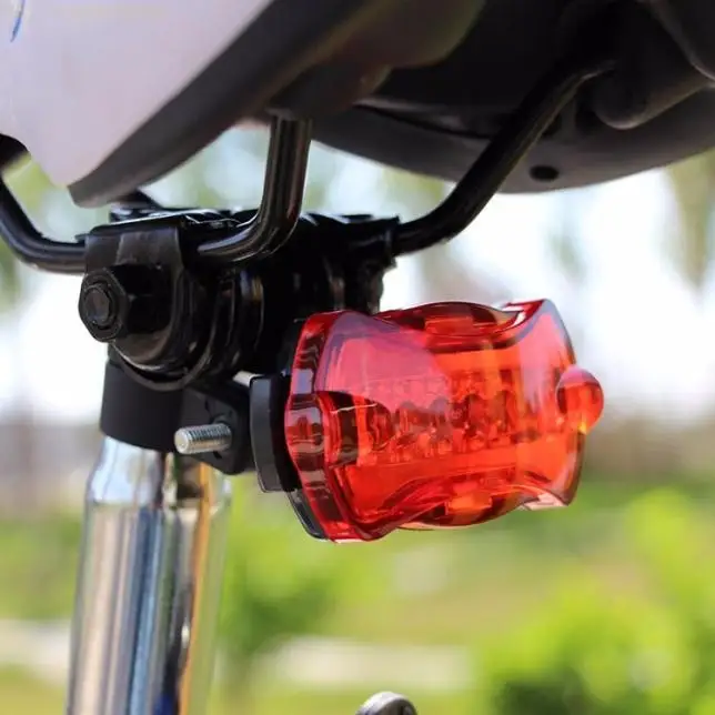 
Bright Bicycle Rear Safety 5 Led Light Bike Cycling Tail Rear Warning Flash Light Lamp Red With Mount Bicycle Accessories 911 