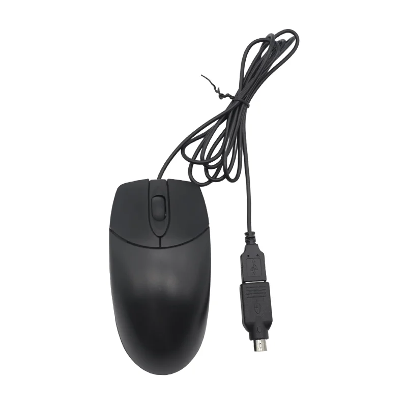1.5m Wired 3 Button Desktop PS/2 Optical Scroll Mouse 1000 DPI ,Black