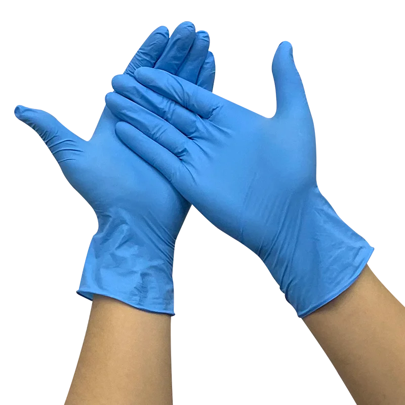 100PCS/BOX 5 6 Mil Size Industrial Blue Synthetic Nitrile Guantes Latex Free Powder Free Textured Disposable Food Safe Guantes