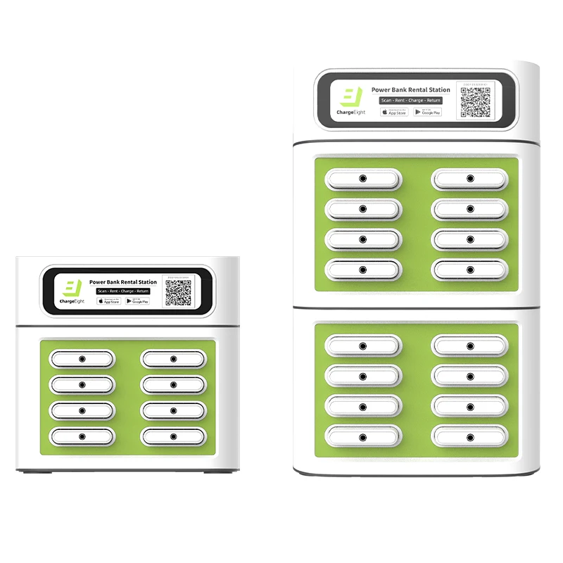 App QR Code Mobile Power Bank  Rental  Kiosk 8 Slot Shared Power Banks Station Cheap Price for Bar Cafe