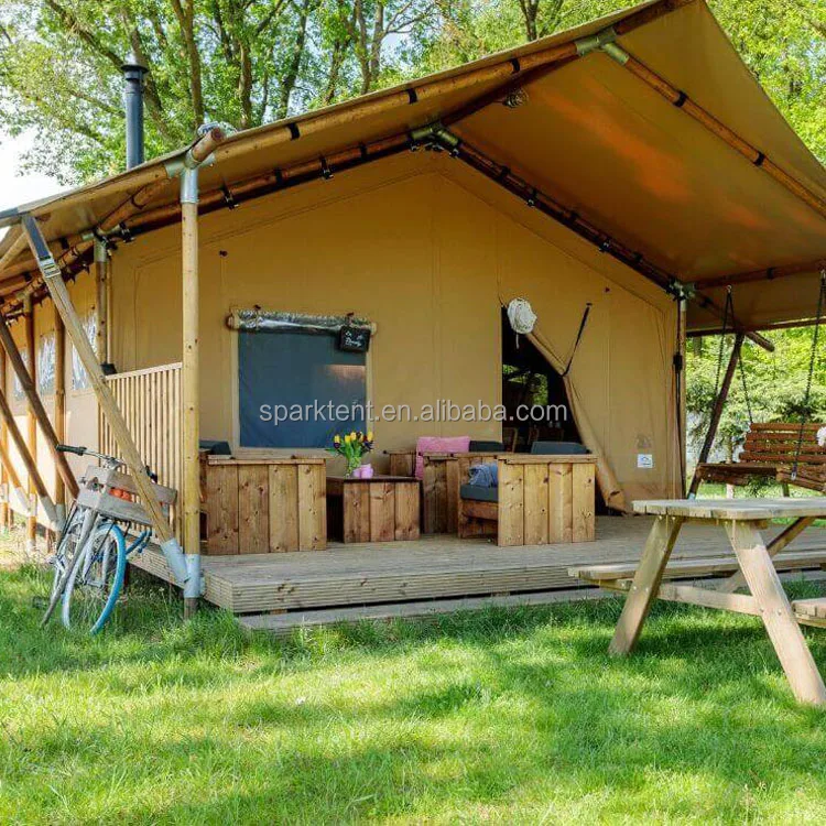 Luxury Waterproof Canvas Safari Tent For Glamping Resort Hotel