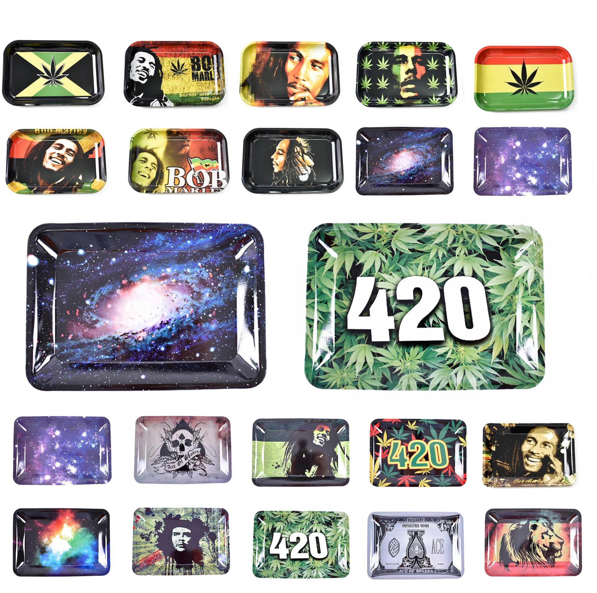 
Free Sample Free Shipping Tobacco Weed Metal Smoking Tin Rolling Tray 