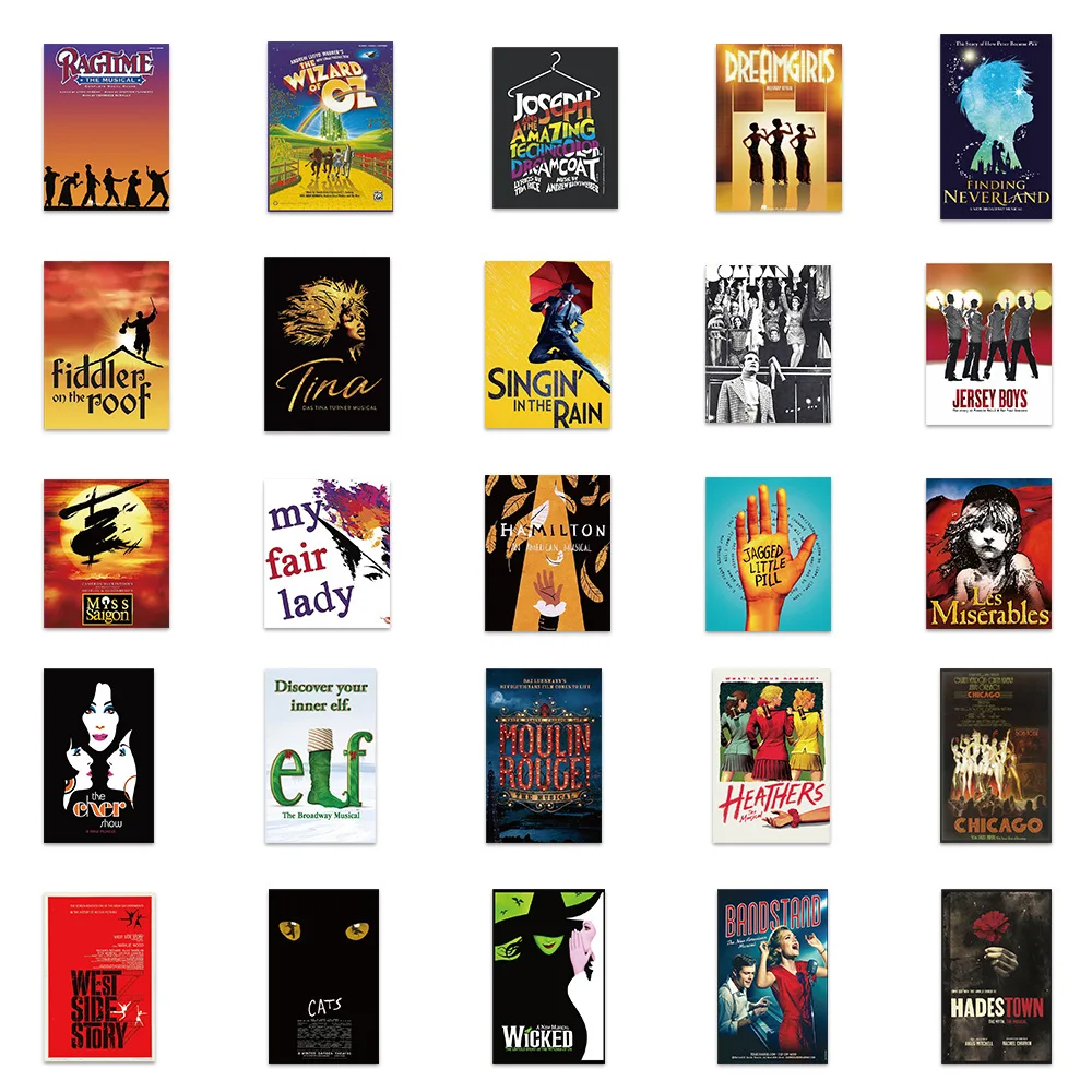 50PCS Popular music drama album cover musical aesthetic picture music poster