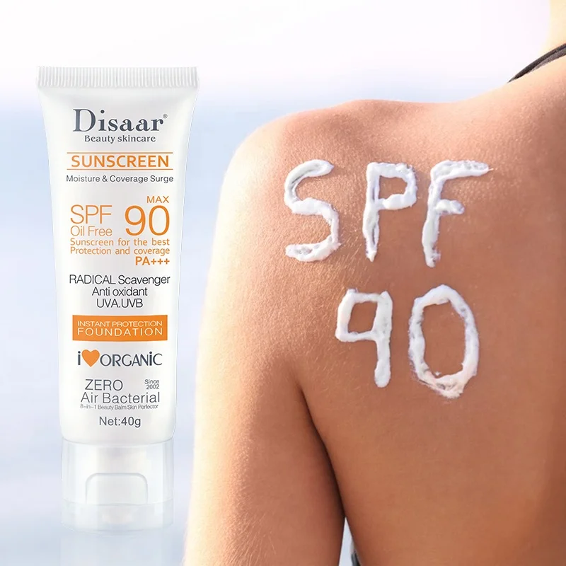 Disaar Sunscreen Moisture SPF90+ PA+ Skin UV Protection Oil Free Coverage Sunblock Cream