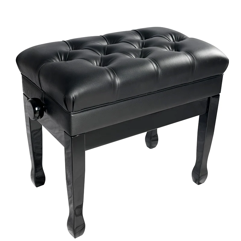 Wood Black Leather Wooden Adjustable Piano Stool with Storage OEM Deluxe Premium Solid Piano Bench 57CM*37CM 52-61 Cm CN;ZHE