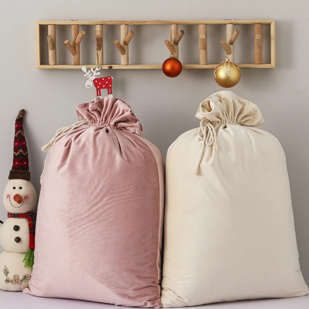 Luxury Santa Sack for Sublimation Blank Velvet Christmas Bag Muti Color Christmas Gift Bag