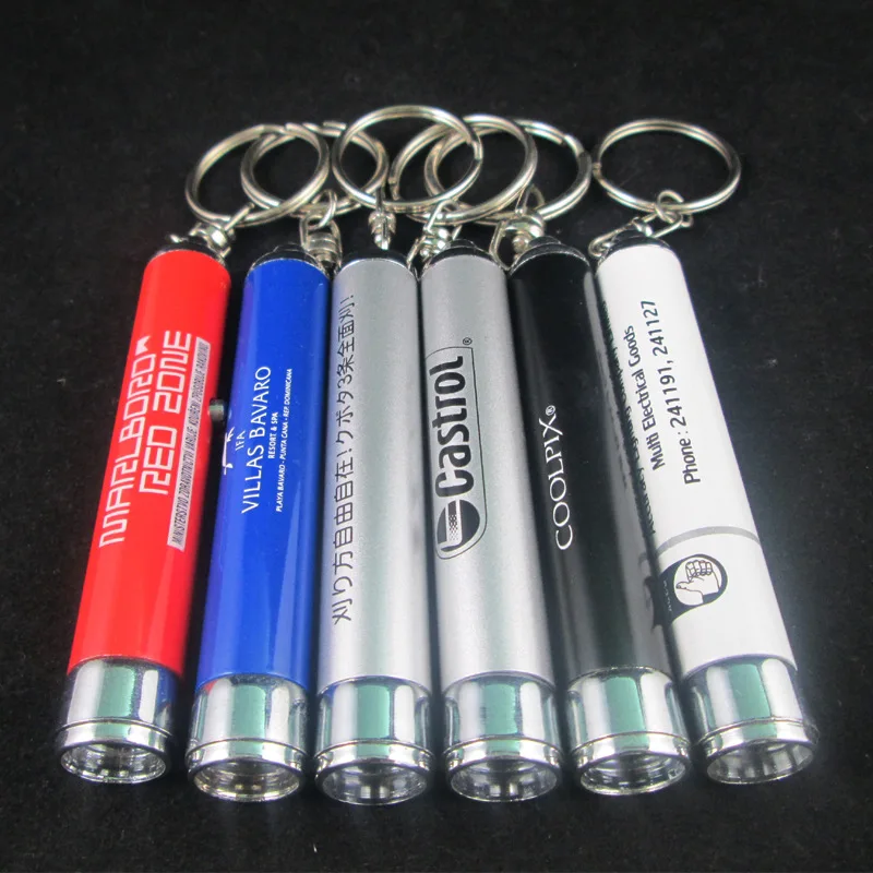 Custom Logo Projector Pen Image Projection LED Flashlight Laser Pointer Key Chain Promotional Gifts