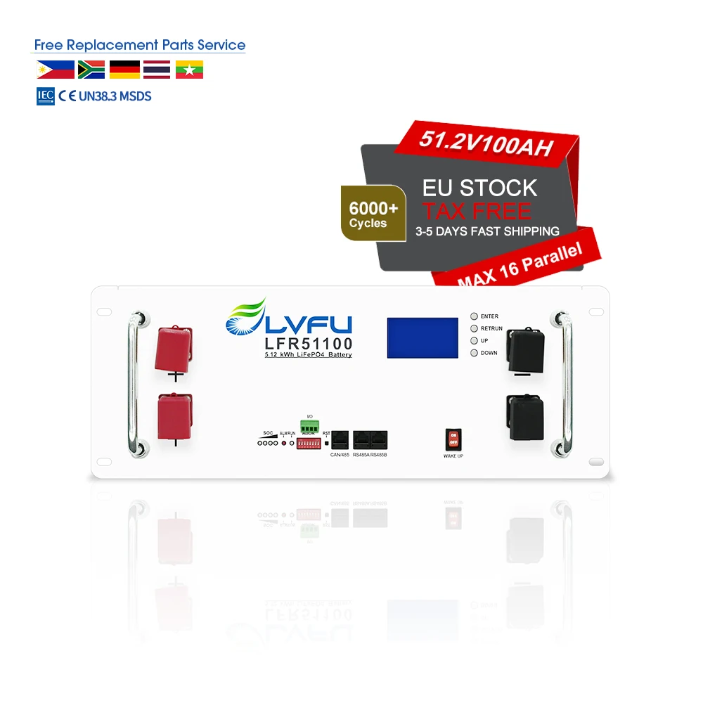 LVFU 8000 циклы Срок службы батареи Литий-ионные 51 2 В 5 12 кВтч 100ah литий-ионные
