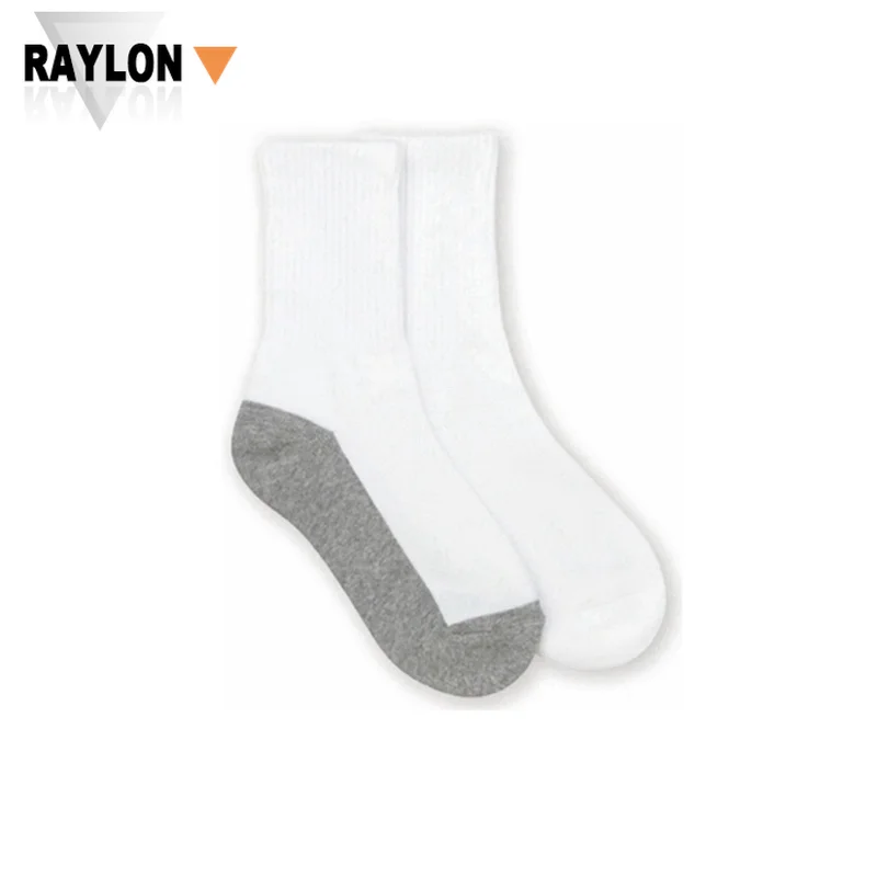 RL-A619 children kids 100% cotton white school boy plain socks for kids