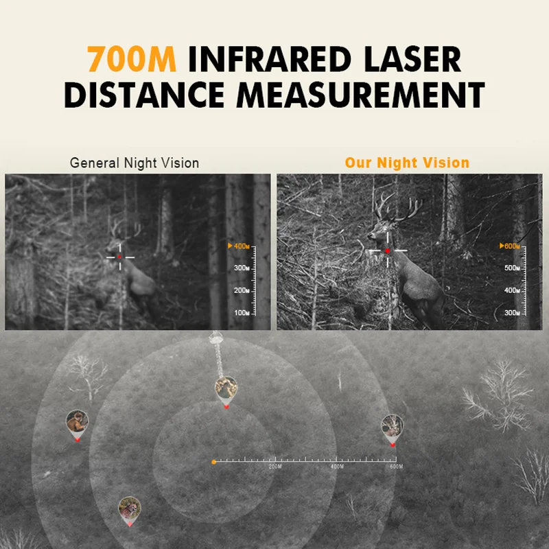Ten Rings Hunting Night Vision Scope With Ranging Video Rec WiFi Support OEM Digital for Sight