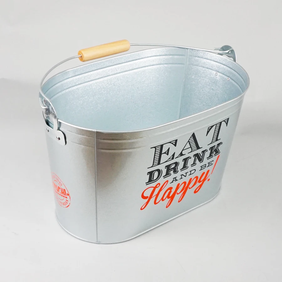 Metal Tin Ice Bucket for Party Decorations Wine Cooler and Holder