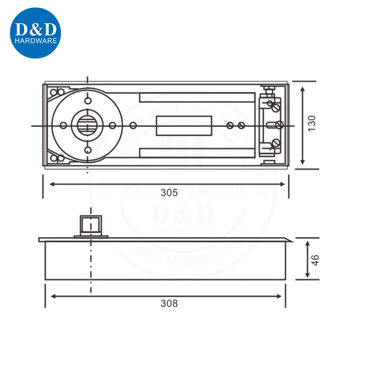 Iron Inside Good Selling Glass Door Hardware Fitting Heavy Duty glass door floor spring