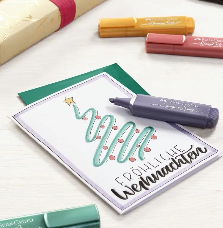 Selling FABER-CASTELL metallic highlighters for students beaded and shining marking pen