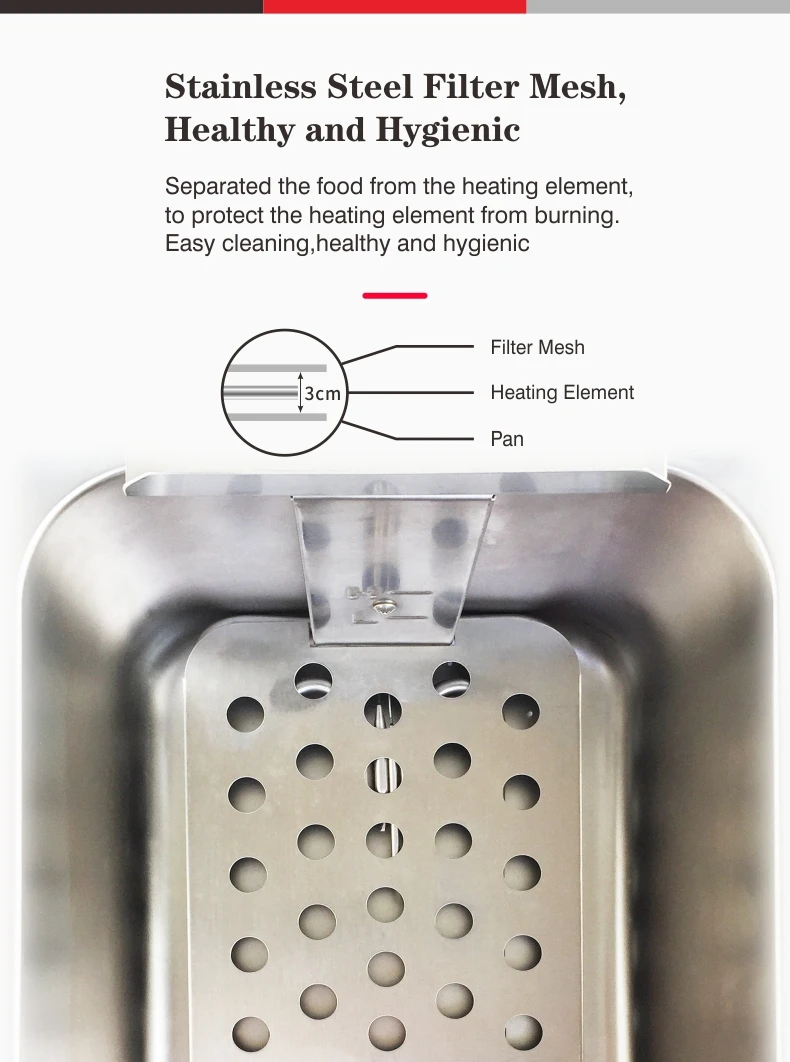 3kw 10L Commercial Electric Kitchen Fryer Single Tank Single Basket Auto Lift Food Grade Stainless Steel Restaurant Deep Fryer