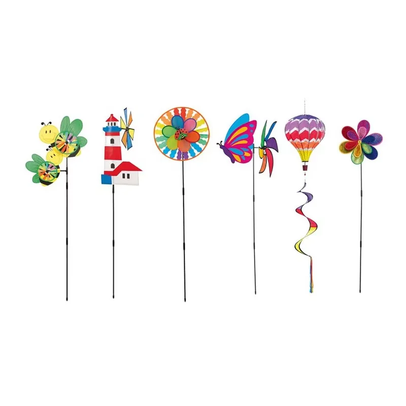 Custom Funny Garden Ornaments Multi-Flamingo Outdoor Den Plug-In Iron CoratioWindmill Flower Design Edging for Home and Plants