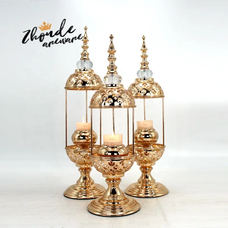 factory golden candle holder metal wedding candle stand holder for home ornaments wholesale