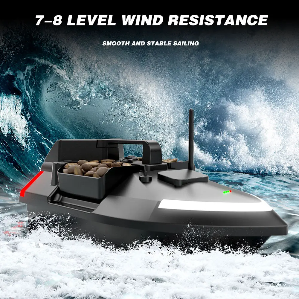 SINC100 Sea Fishing Bait Boat 3 Hopper 2KG Loading GPS Auto Navigation bait boat 500m 40 dots Autopilot Boat With Night Light