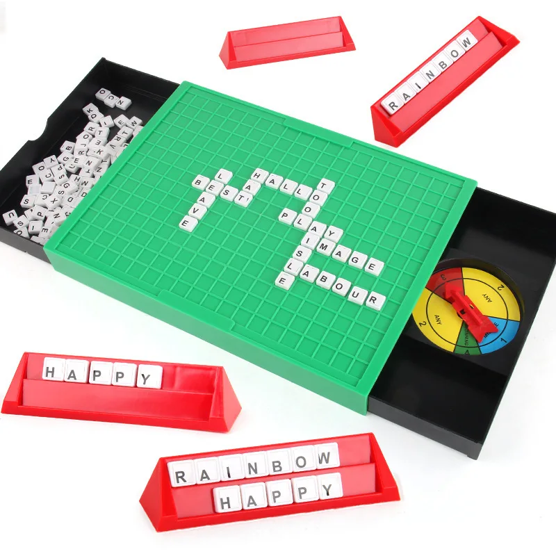 plastic educational Reading Block Puzzle Spelling letter learning game