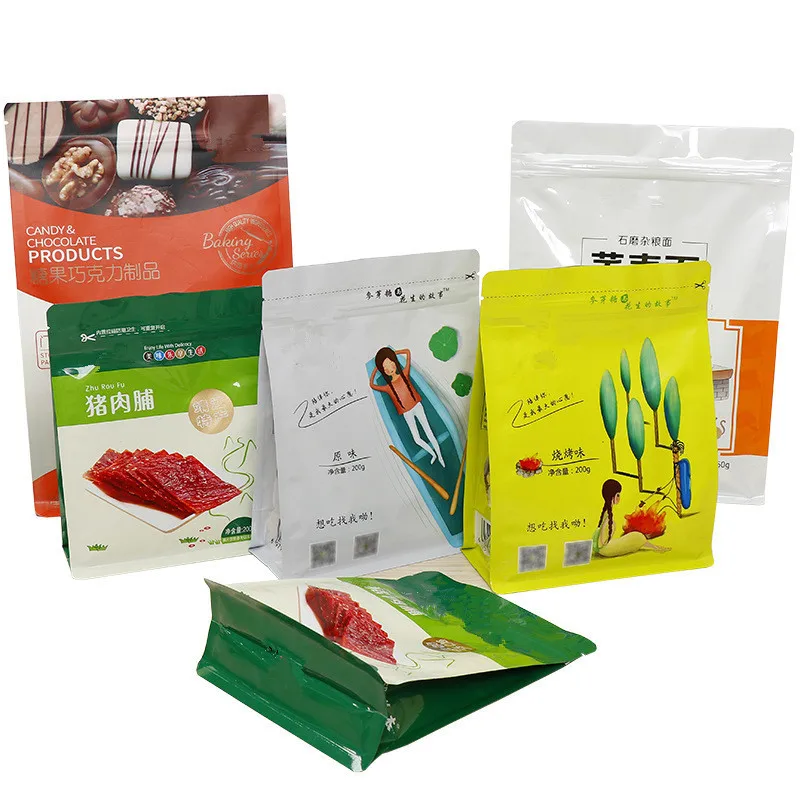 FTS Custom Print Plastic Food Packaging Zip Lock Stand Up Pouch Bags